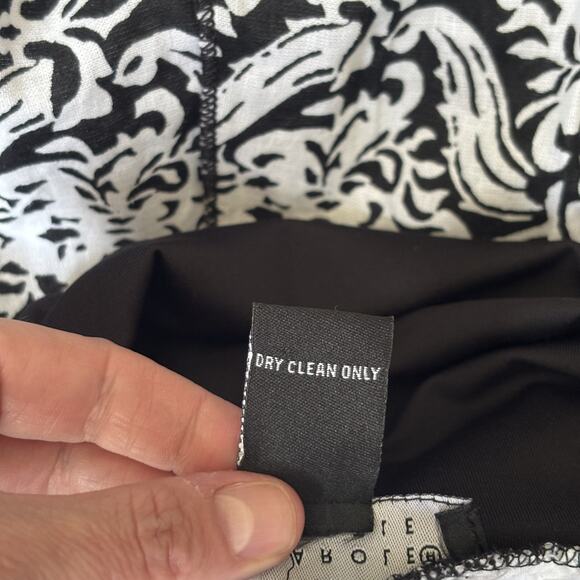 VTG Carole Little Skirt Medium Damask Paisley Linen Flowy Fold Over Feminine‎ - Picture 10 of 10